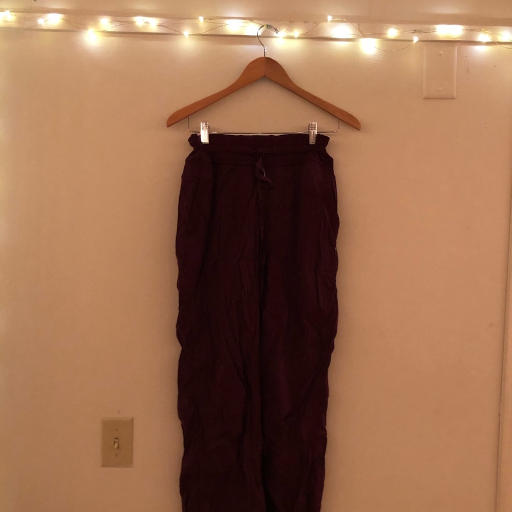 maroon lululemon dance studio pants